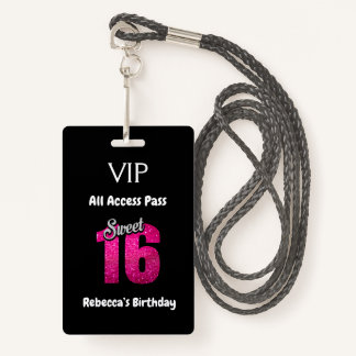 Niedlich Sweet 16 Birthday VIP All Access Pass Ausweis