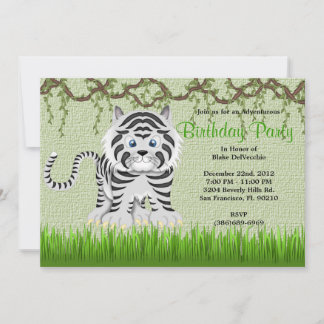 NIEDLICH Sweet Baby Tiger Vines Jungle Geburtstag Einladung