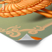 Niedlich Sweet Big Mit Augen Orange Girl Poster (Ecke)