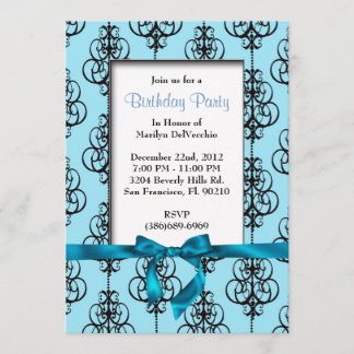 NIEDLICH Sweet Blue Kids Party Einladung