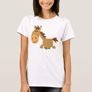 Niedlich Sweet Cartoon Pferde Frauen T - Shirt