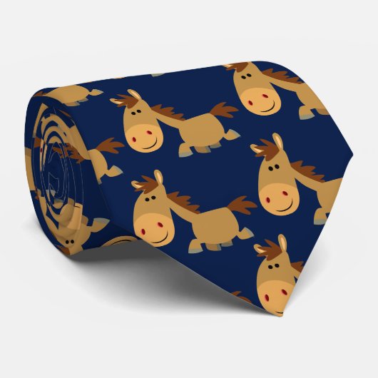 Niedlich Sweet Cartoon Pferde Krawatte (Gerollt)