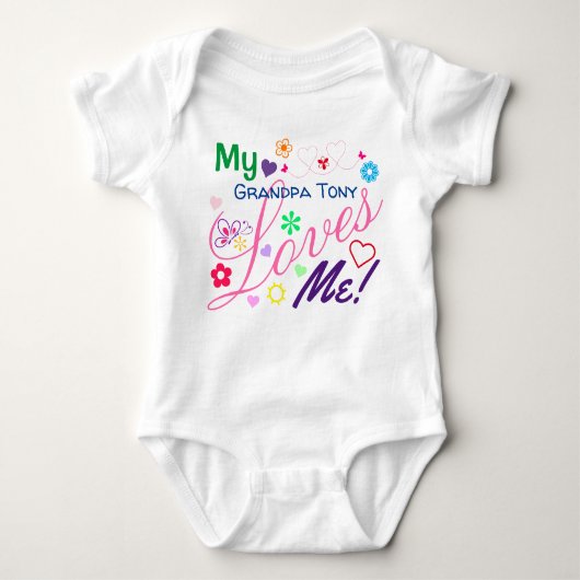 Niedlich Sweet Colorful Girly My Opa Liebe Baby Strampler (Vorderseite)