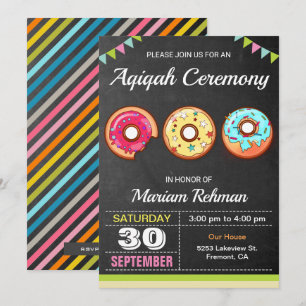 Niedlich Sweet Donut Aqeeqah   Zeremonie von Aqiqa Einladung