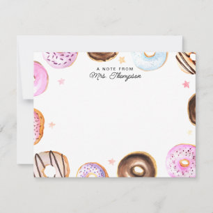 Niedlich Sweet Donuts Eine Notiz von der Script No Mitteilungskarte