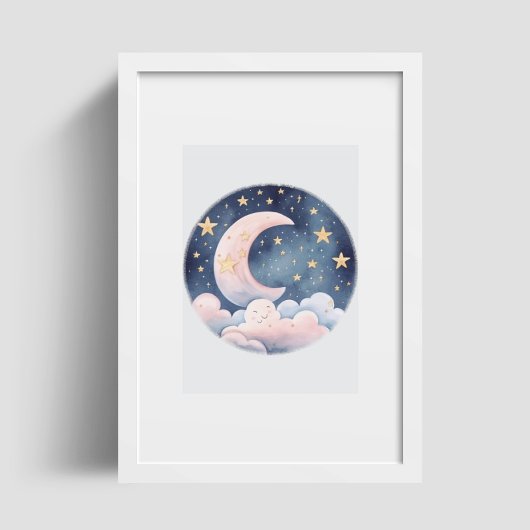 Niedlich Sweet Dreams Moon Stars Wolken Kinderzimm Poster