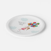 Niedlich Sweet Girl mit Balloons Party Supplies Pappteller (Schrägansicht)