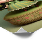 Niedlich Sweet Kawaii Green Apple Girl Poster (Ecke)