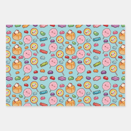 Niedlich Sweet Kawaii Leckereien Party Geschenkpapier Set (Vorderseite 2)