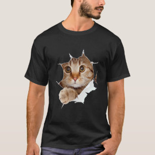 Niedlich Sweet Kitten Torn Cloth Cat T-Shirt