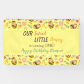Niedlich Sweet Little Honey Bumble Bee Birthday Ba Banner (Horizontal)
