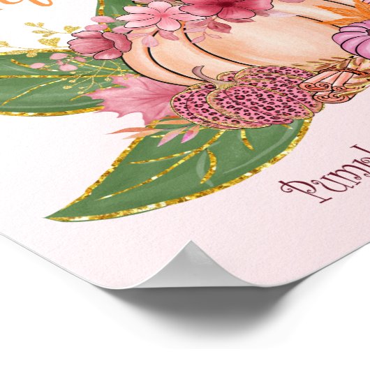 Niedlich Sweet Little Pumpkin Fall Greenery Gift S Poster (Ecke)