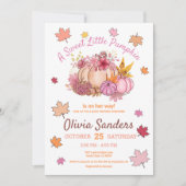 Niedlich Sweet Little Pumpkin Herbstlaubs Kinderdu Einladung (Vorderseite)