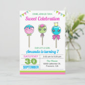 Niedlich Sweet Lollipop Candy Land Birthday Party Einladung (Stehend Vorderseite)