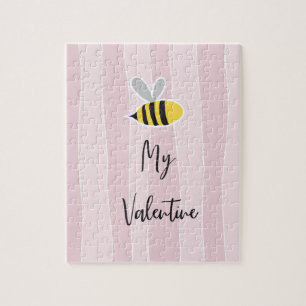 Niedlich Sweet Lovely Cartoon Bee my Valentine Gif Puzzle