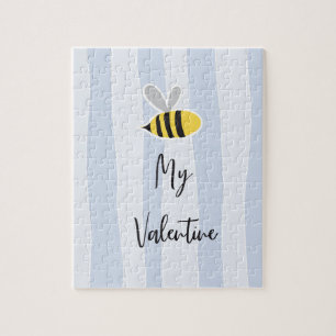 Niedlich Sweet Lovely Cartoon Bee my Valentine Gif Puzzle