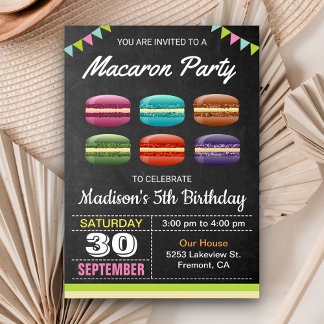 Niedlich Sweet Macarons Geburtstagsparty Einladung