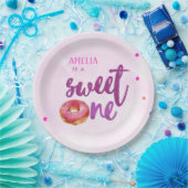 Niedlich Sweet one donut Girl 1. Geburtstag Pappteller (Party)