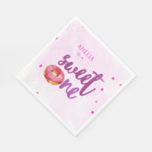 Niedlich Sweet one donut Girl 1. Geburtstag Serviette (Ecke)