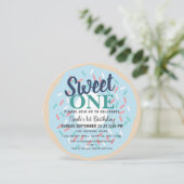 Niedlich Sweet One Donut Kids zum ersten Geburtsta Einladung (Stehend Vorderseite)