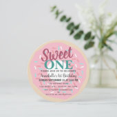 Niedlich Sweet One Donut Kids zum ersten Geburtsta Einladung (Stehend Vorderseite)