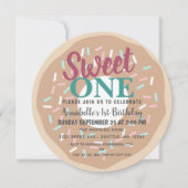 Niedlich Sweet One Donut Kids zum ersten Geburtsta Einladung (Vorderseite)
