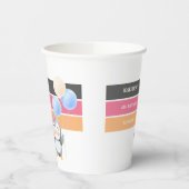 Niedlich Sweet Penguin Balloon Girl Geburtstag Pappbecher (Links)