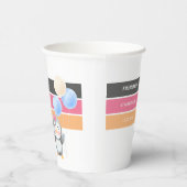 Niedlich Sweet Penguin Balloon Girl Geburtstag Pappbecher (Rechts)