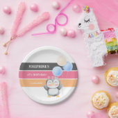 Niedlich Sweet Penguin Balloon Girl Geburtstag Pappteller (Party)