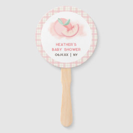 Niedlich Sweet Pink Gingham Peach Baby Dusche Fächer