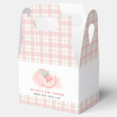 Niedlich Sweet Pink Gingham Peach Baby Dusche Geschenkschachtel (Geöffnet)