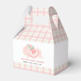 Niedlich Sweet Pink Gingham Peach Baby Dusche Geschenkschachtel