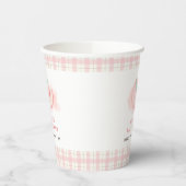 Niedlich Sweet Pink Gingham Peach Baby Dusche Pappbecher (Links)