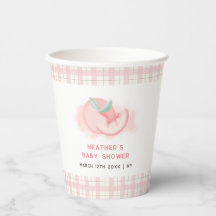 Niedlich Sweet Pink Gingham Peach Baby Dusche