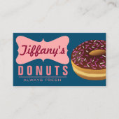 Niedlich Sweet Retro Donut Shop Doughnut Visitenkarte (Vorderseite)