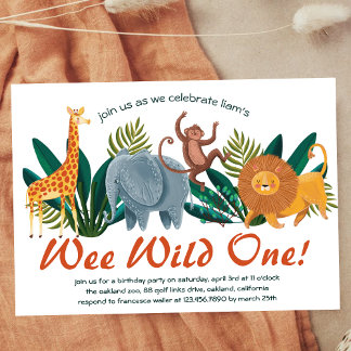 Niedlich Sweet Safari Tiere Geburtstagsparty Kinde Einladung