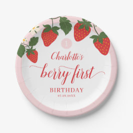 Niedlich Sweet Strawberry 1. Geburtstag Pappteller