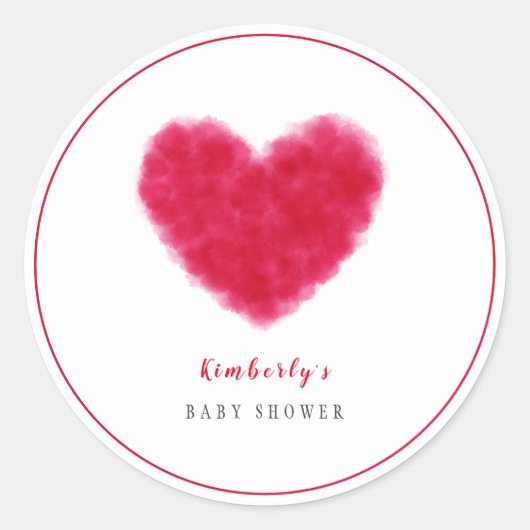 Niedlich Sweetheart Frame Valentines Baby Dusche Runder Aufkleber (Vorderseite)