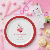 Niedlich Sweetheart Schirm Bow Baby Dusche Pappteller (Party)