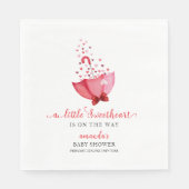 Niedlich Sweetheart Schirm Bow Baby Dusche Serviette (Vorderseite)