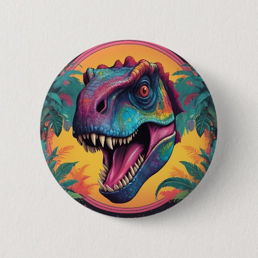 Niedlich T-Rex Dinosaur Button (Vorderseite)