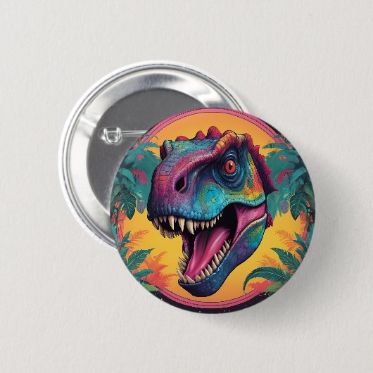 Niedlich T-Rex Dinosaur Button (Vorne & Hinten)
