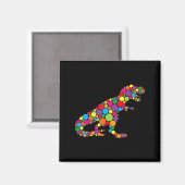 Niedlich T Rex Dinosaur Polka Dot Art Student Dot Magnet (Vorderseite/Rückseite)