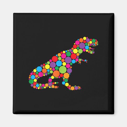 Niedlich T Rex Dinosaur Polka Dot Art Student Dot  Magnet (Vorne)