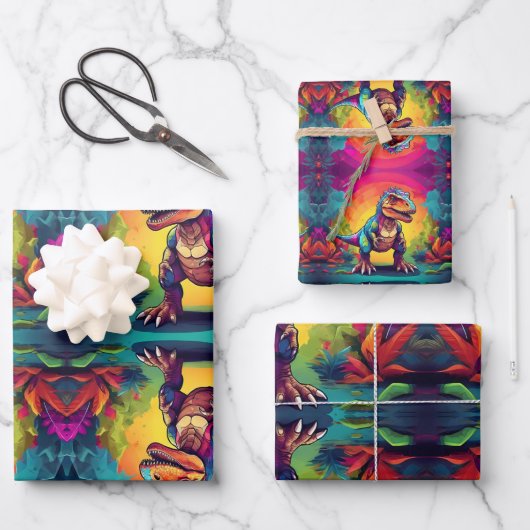 Niedlich T Rex Dinosaurier Geschenkpapier Set (Vorderseite)