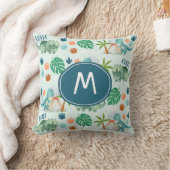 Niedlich T Rex Triceratops Dinosaurier Muster Mono Kissen (Decke)