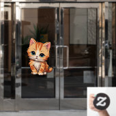 Niedlich Tabby Cat Fensteraufkleber (Büro Tür)