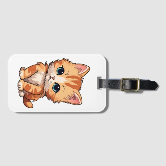 Niedlich Tabby Cat Gepäckanhänger (Vorderseite (Horizontal))