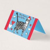 Niedlich Tabby Cat Merry Catsmus Weihnachtskarte S (Vorderseite)