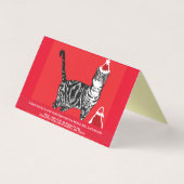 Niedlich Tabby Cat Merry Catsmus Weihnachtskarte S (Rückseite)